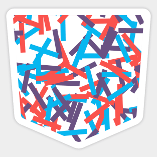 Pocket - CONFETTI PARTY PURPLE BLUE RED Sticker